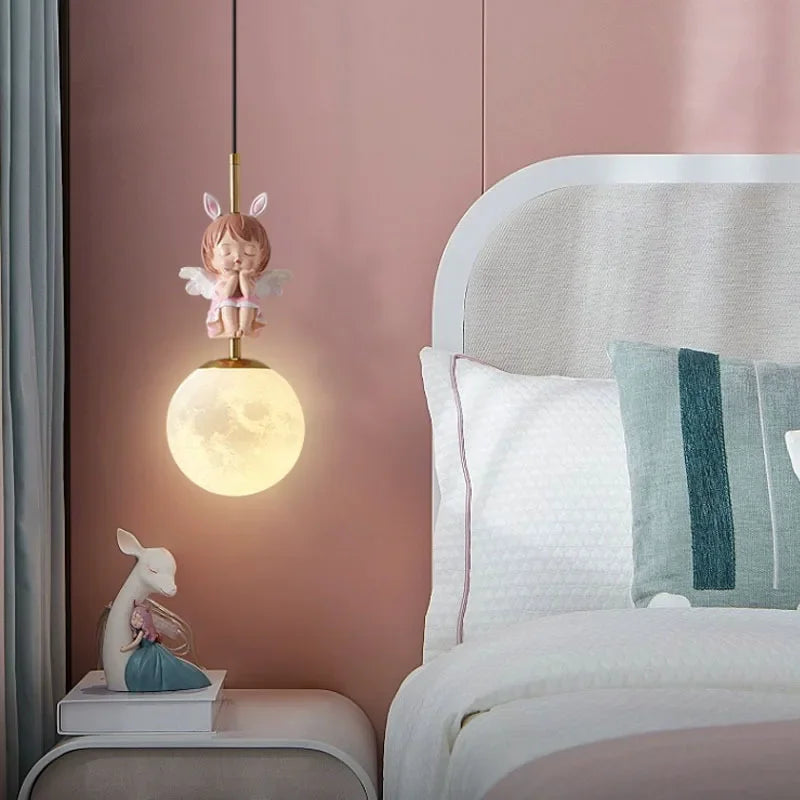 Modern LED Pendant Light for Bedroom Living Room Kids Room Home Decor Moon Planet Design
