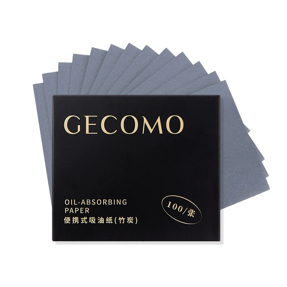 Oil Control Blotting Sheets with Case & Powder Puff for Oily Skin - 200pcs