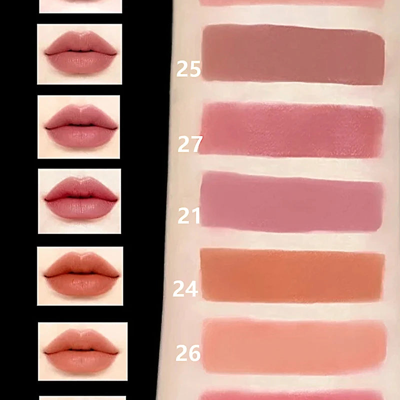 Velvet Lip Tint Plush Buildable Color Lipstick - 20-27 Shades, Korean Cosmetic