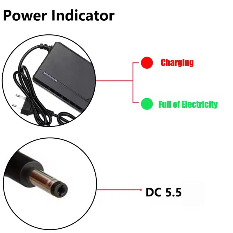 Universal 12V-72V Lithium Battery Charger 2A/3A/5A Fast Power Adapter EU/US