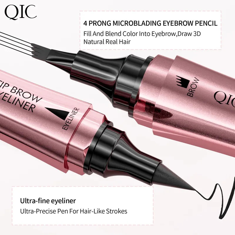 Waterproof 4-in-1 Eyebrow & Eyeliner Pencil Set - Microblading & Fine Sketch Makeup