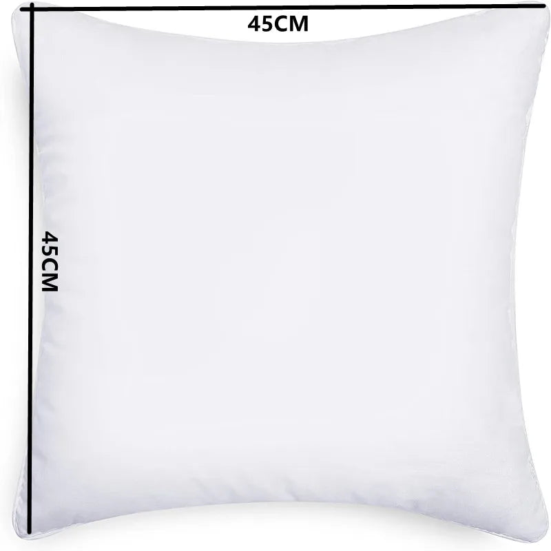 45x45cm Cotton Throw Pillow Insert - Soft Decorative Cushion Core for Sofa Bed Couch