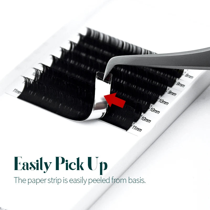 Professional Faux Eyelash Extensions 16 Rows Soft Black Tape for Lash Artists