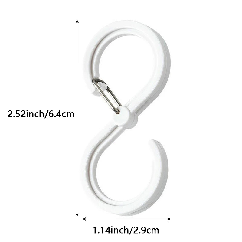 8-Pack S-Shape Hanger Hooks for Kitchen & Home Organization - Durable & Windproof