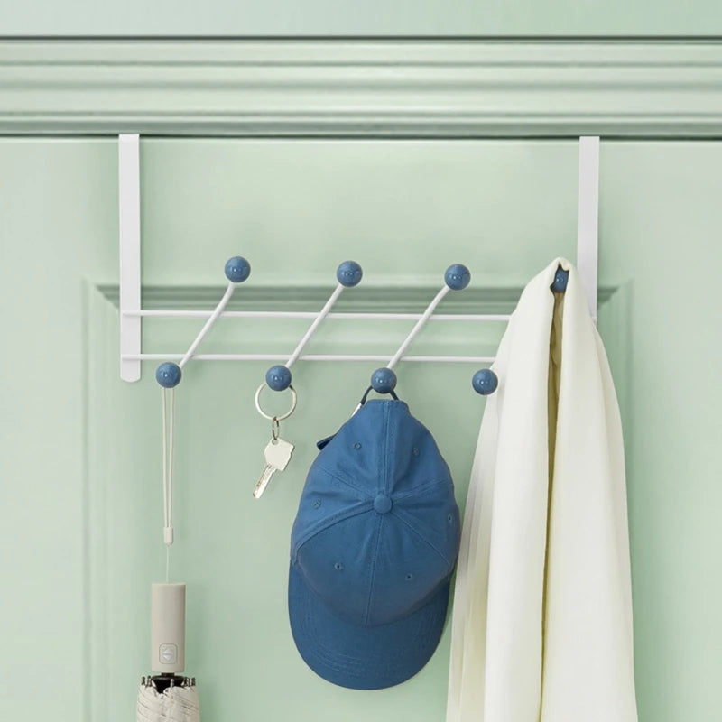 Over The Door 8 Hook Organizer Rack for Bathroom Bedroom Closet