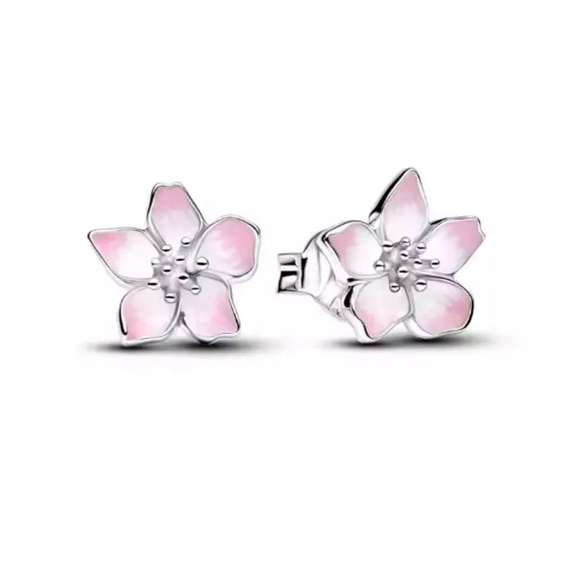 925 Silver Butterfly Heart Square Earrings for Women High-Quality Jewelry Gift