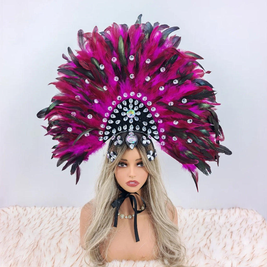 Carnival-Themed Feather Headdresses for Costumes & Party Hats