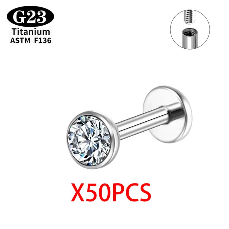 Titanium Piercing Set ASTM F136 G23 Lip Nose Eyebrow Septum Cartilage Jewelry