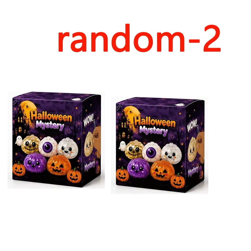 Halloween Mystery Blind Box Glitter Squishy Fidget Pumpkin Ghost Skull Stress Toy
