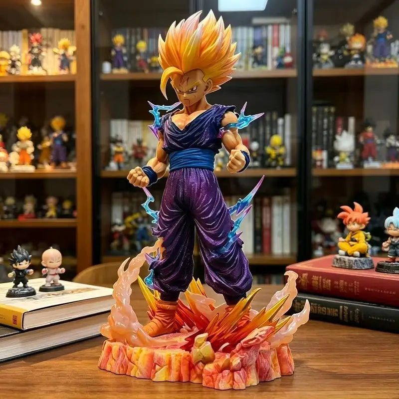 Dragon Ball Z Son Gohan Super Saiyan 2 Action Figure with Lightning & Flame Base