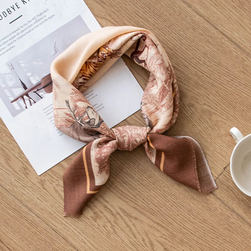 Lightweight French Style Wool Silk Scarf - Spring & Summer Air Conditioning Shawl