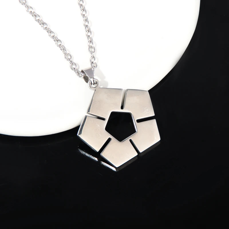Anime Blue Lock Pendant Necklace Women Soccer Sign Jewelry Silver Chain