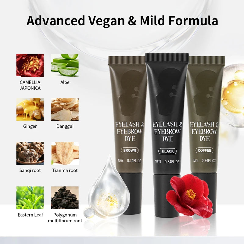 Eyebrow Dye Kit - Vegan, Fast Stain, Sensitive Skin Safe, Eco Gift Box