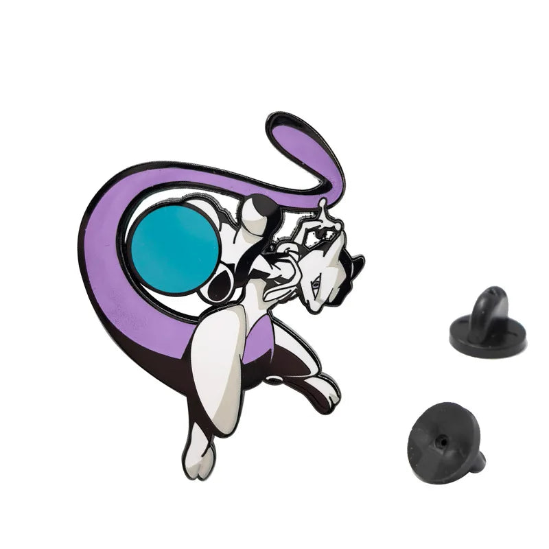 Mewtwo Anime Metal Pin Badge - Game Character Brooch for Bags & Clothing