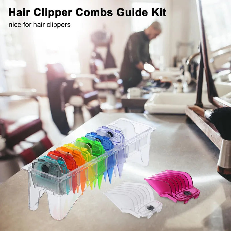 10PCS Colorful Hair Clipper Comb Guide Set for Trimmers - Magnetic Attachments