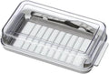 2-in-1 Butter Storage Box with Clear Lid and Cutter - Airtight Rectangular Butter Dish