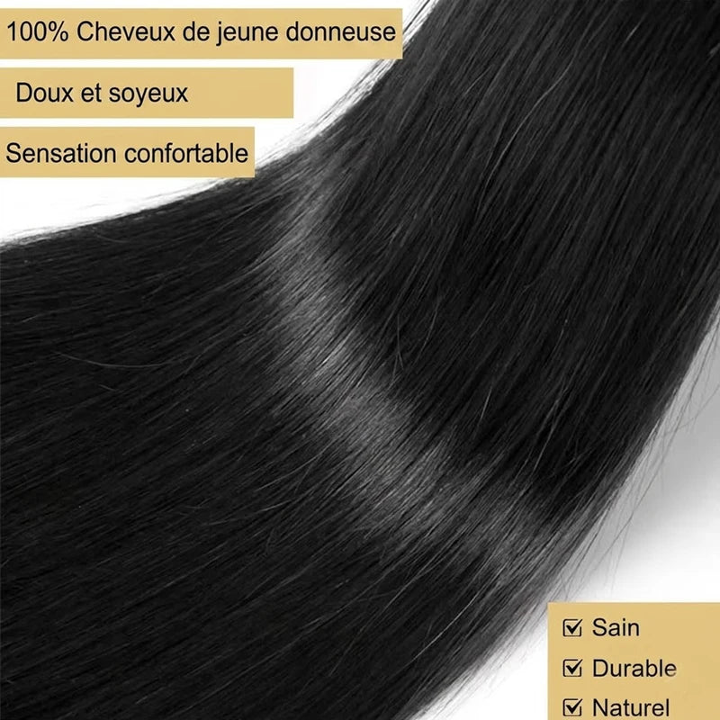 Double Drawn Human Hair Bundles - Brazilian Virgin Hair Extensions 16+ Inches