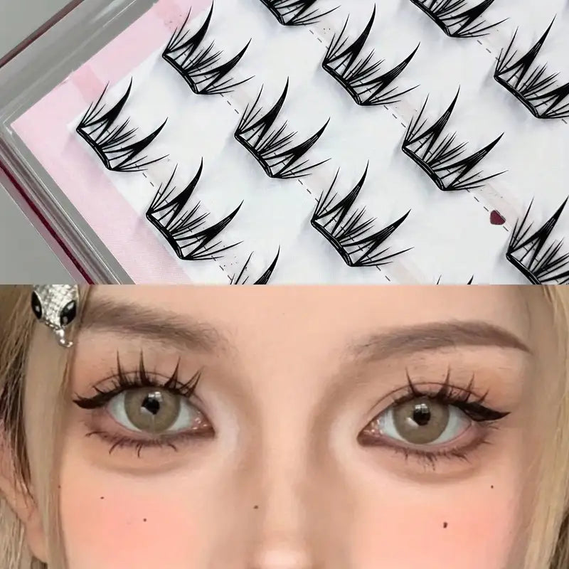 Reusable Self-Adhesive Thin Deer Eyelashes - Natural C Curl, Glue-Free, Daily Use for Beginners