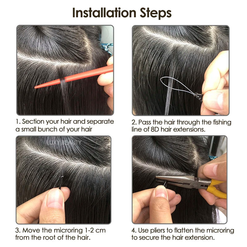 Micro Bead Hair Extensions Silicone Nano Rings - Invisible Mini Beads for Human Hair