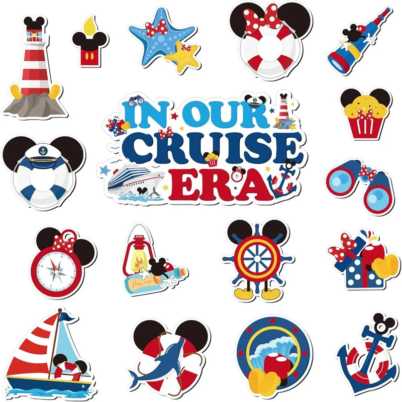 Nautical Cruise Ship Door Magnets 17-Piece Summer Party Decorations