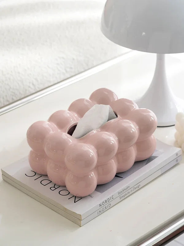 Ceramic Paper Napkin Dispenser Box for Living Room Dining Room Office - Exquisite Interior Decoration
