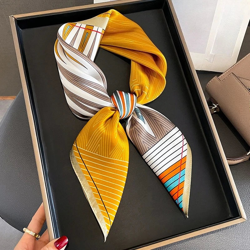 Luxury 100% Natural Silk Scarf for Women - Square Hair Wraps & Night Sleep Head Coverings