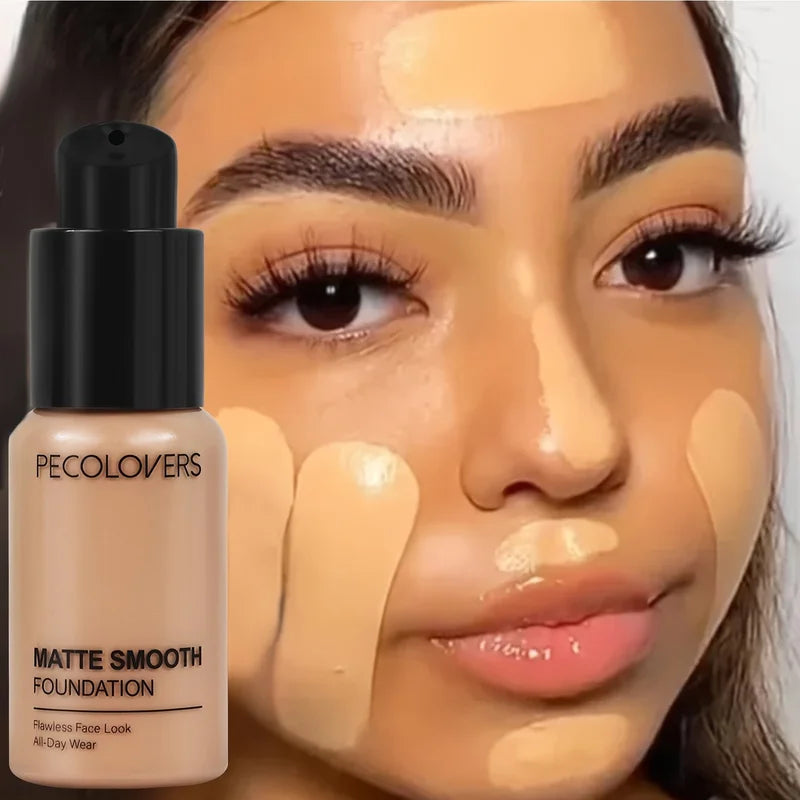 Matte Finish Liquid Foundation - Oil-Control Waterproof Full Coverage Face Makeup