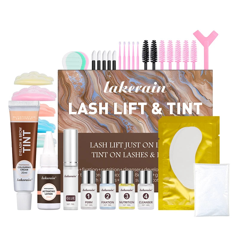 Professional Lash Lift & Tint Kit for Eyelashes and Brows - Includes Perming, Tinting, and Application Tools