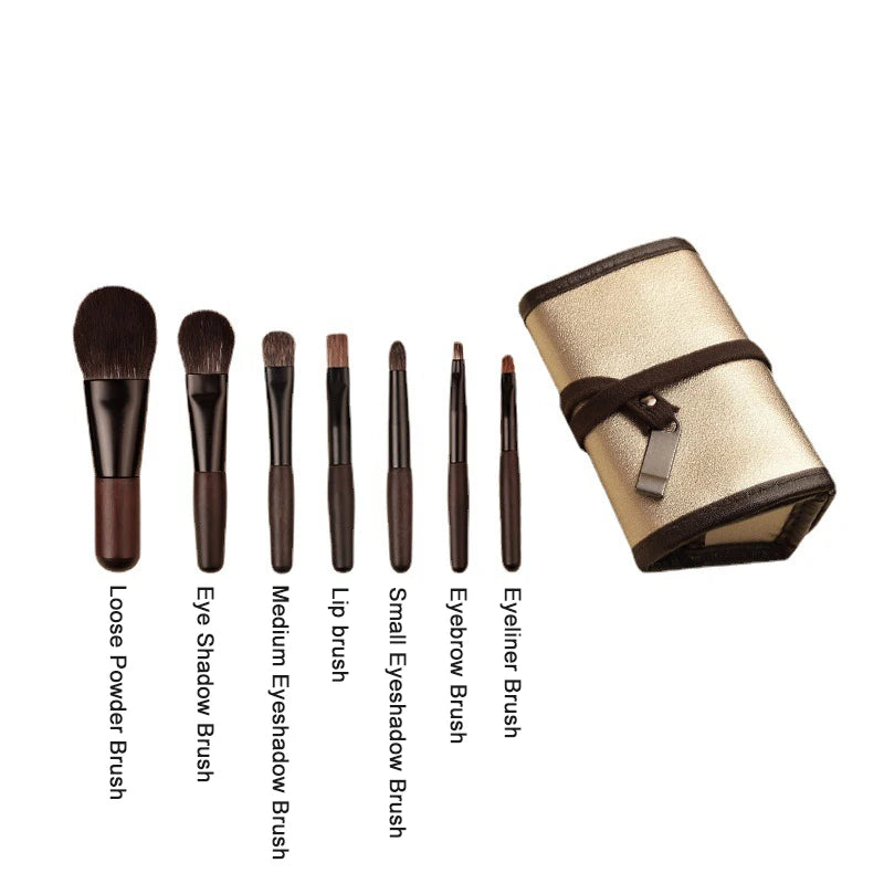 Mini Makeup Brush Set for Face Eyeshadow Foundation Concealer - Soft Animal & Fiber Hair