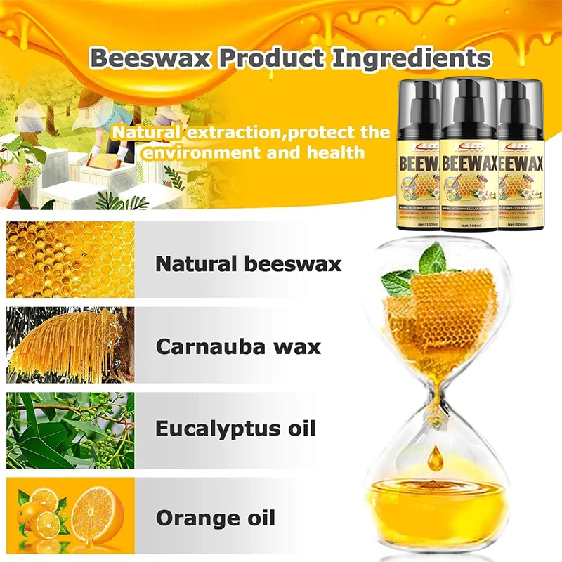 Beeswax 3.38 oz for Furniture and Faux Leather Care - Polishing & Maintenance Wax