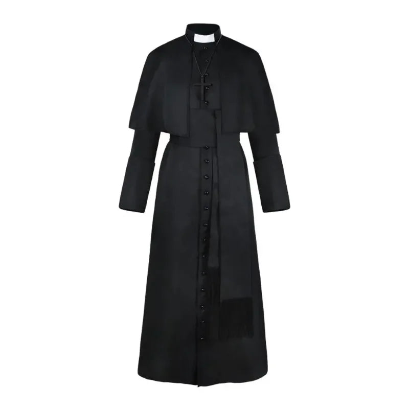 Medieval Priest Costume for Halloween Cosplay Solid Color Spiritually Inspired Party Outfit