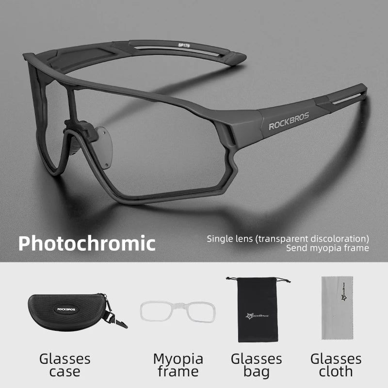 Photochromic Cycling Glasses Unisex UV400 Protection MTB Road Bike Sunglasses
