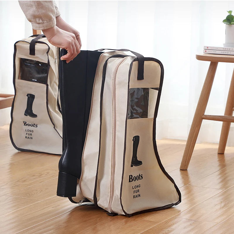 Long Shoe Storage Bags Organizer for Boots Dustproof Travel Zipper Pouch