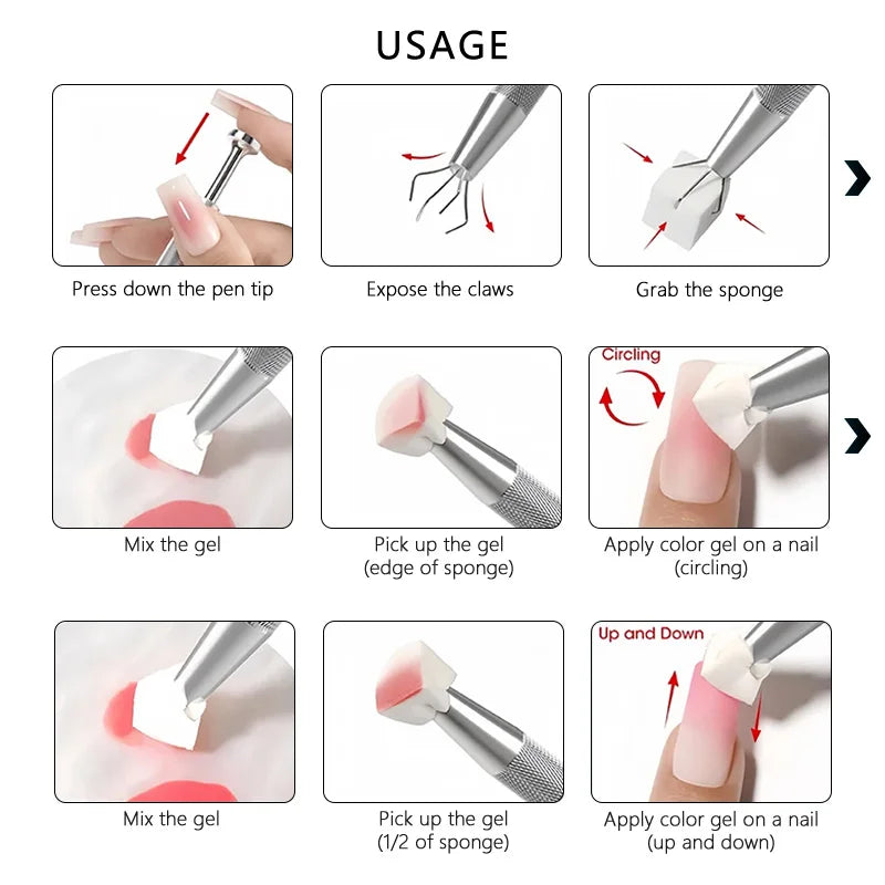 50/100pcs Gradient Nail Art Sponge Set Manicure DIY Nail Decor Tools