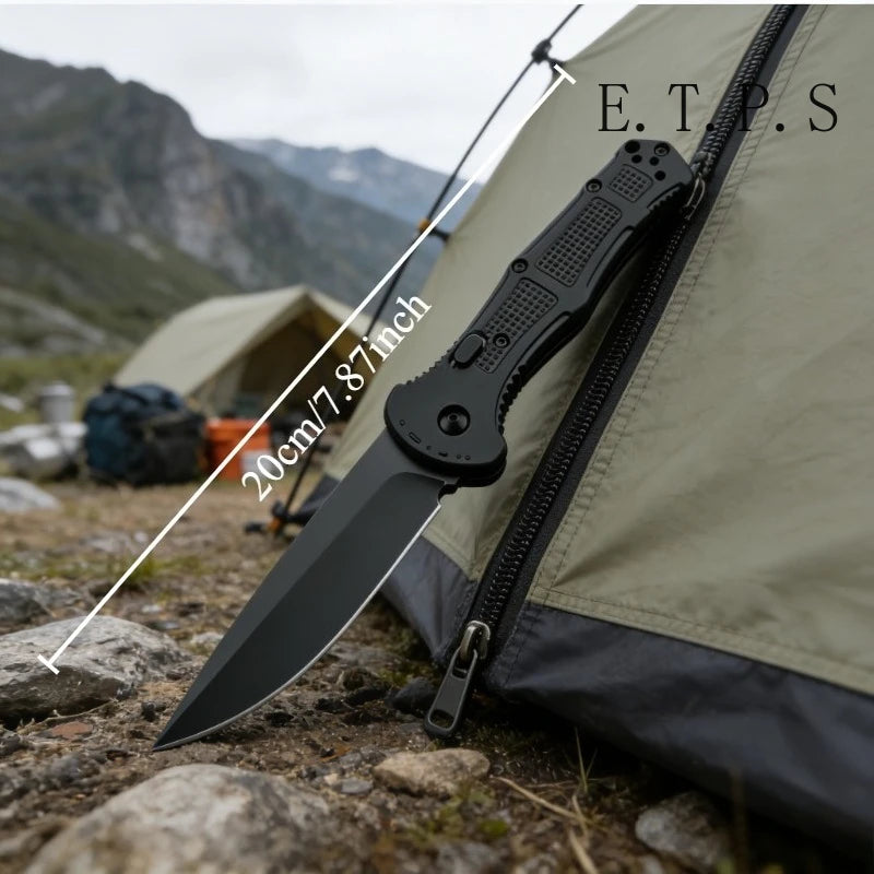 Folding Pocket Knife with Drop Point Blade and Nylon Handle for Camping Outdoor