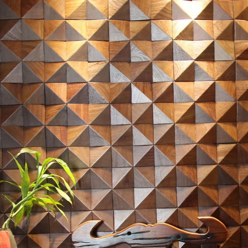 3D Wooden Mosaic Tile Acoustic Diffuser Panel for Studio & Wall Decor