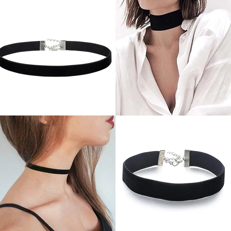 Velvet Choker Necklace Gothic Vintage Girl Women Black Fashion Jewelry