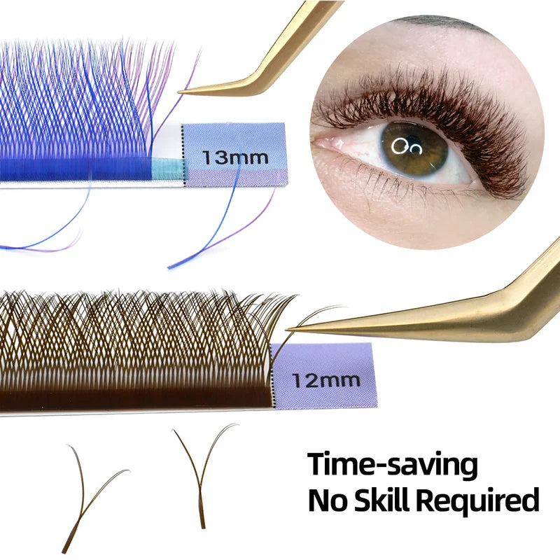 Premium Mink Eyelash Extensions YY Shape Hand Woven Natural Look