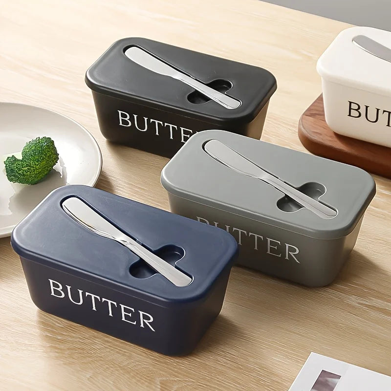 Butter Storage Box with Knife - Sealed Cheese Butter Dish for Tableware