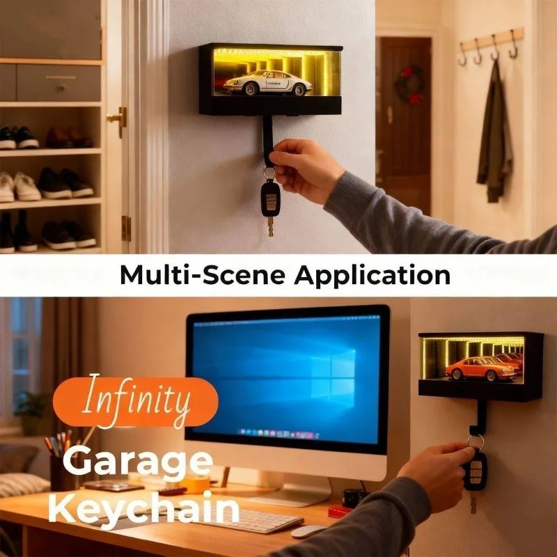 Illuminated Infinity Garage Keychain Car Hook - Home & Office Use