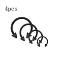 Septum & Cartilage Hoop Piercing Jewelry Set - Stainless Steel Horseshoe Rings