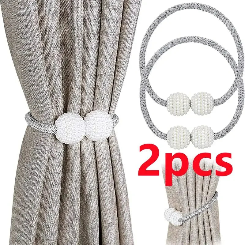 Pearl Magnetic Curtain Holders Tie Back Clips for Elegant Home Decor