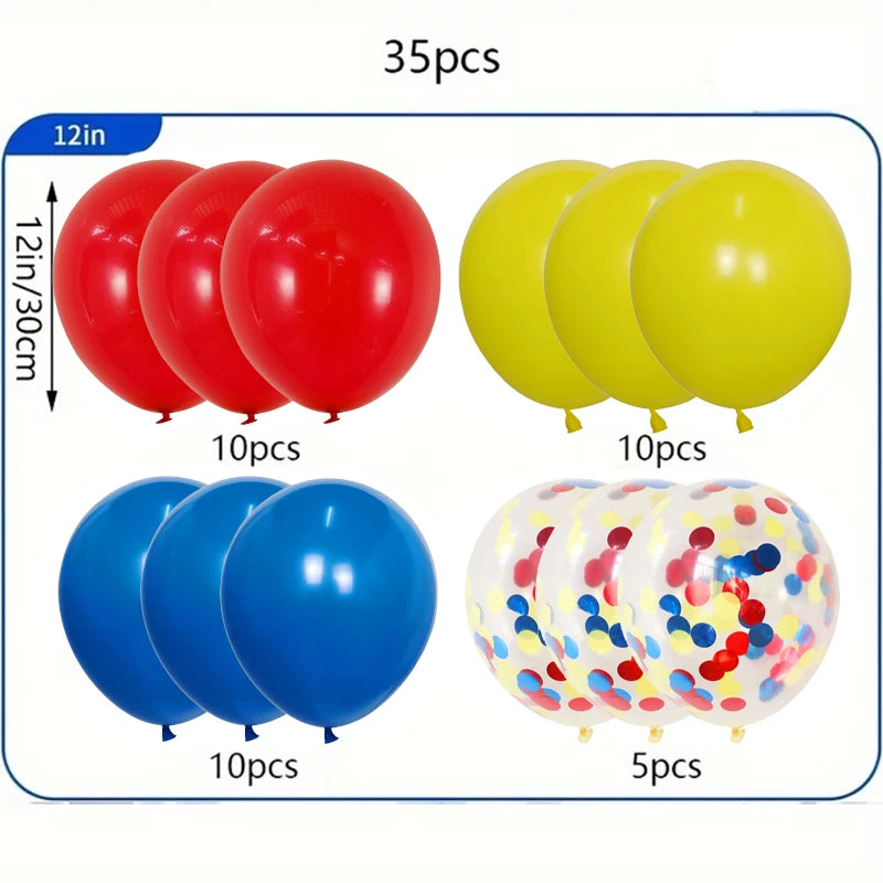 35pcs 12-Inch Latex Balloons for Birthday Party, Carnival, Baby Shower, Wedding Decorations