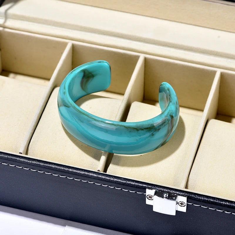 Vintage Open Wide Cuff Bracelet for Women Geometric Acrylic Jewelry