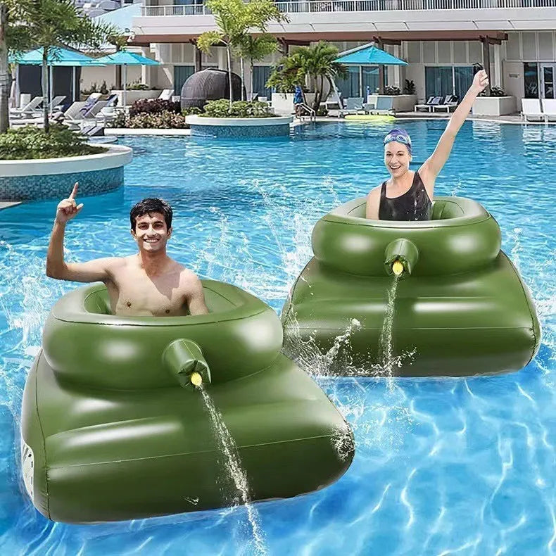 Inflatable Water Spray Toy Truck for Kids and Adults - Water Fight Pool Toy