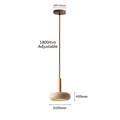 Wabi Sabi Yellow Travertine Stone Pendant Light - Small Round Bedside Hanging Lamp for Bedroom & Corridor