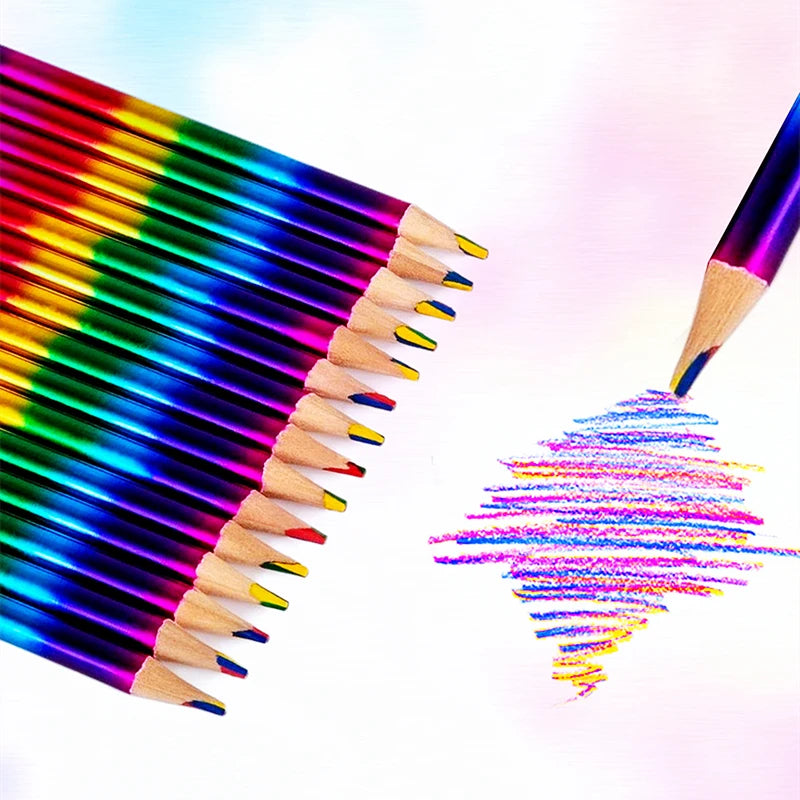 Rainbow Children's Painting Brushes Set - 12-48 Colorful Wooden Art Supplies