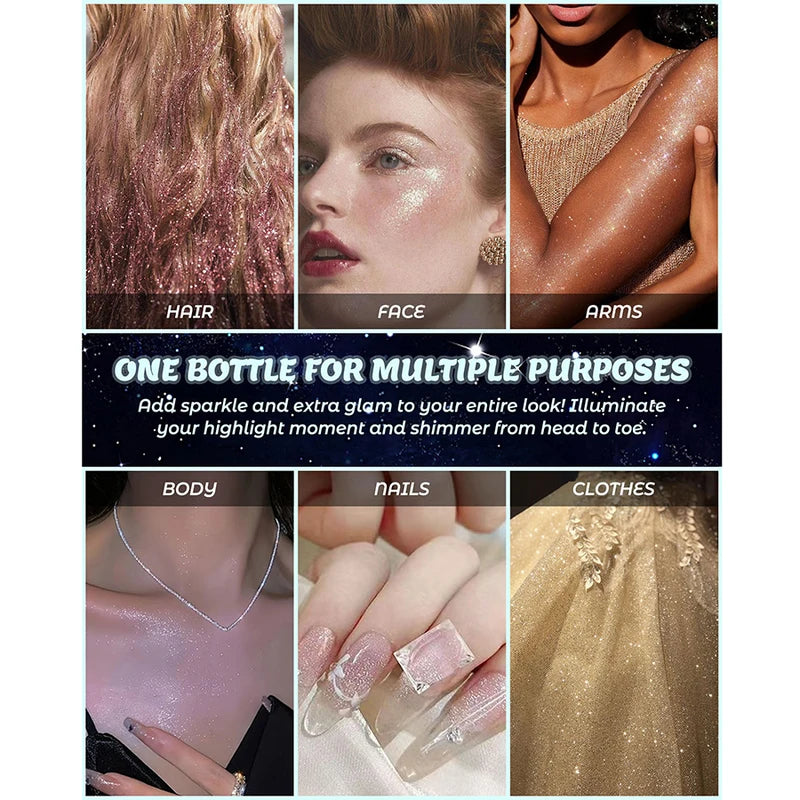 Waterproof Glitter Spray for Face & Eyes - Long-Lasting, Smudge-Proof Makeup