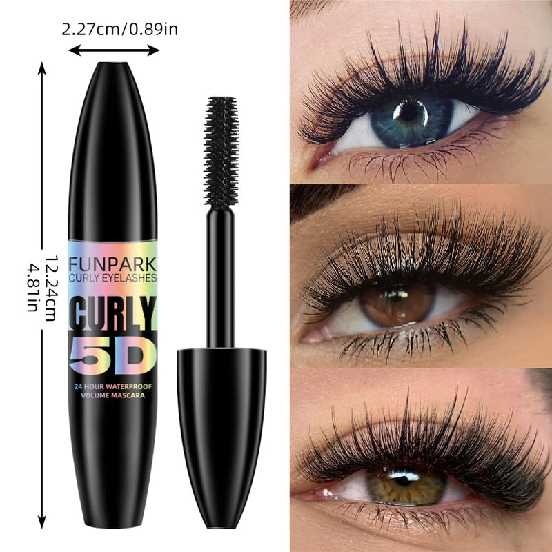 Black Waterproof 5D Mascara - Thickening, Lengthening, Curling, Long Lasting Liquid Lash Extension