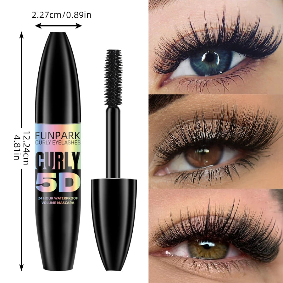 Black Waterproof 5D Mascara - Thickening, Lengthening, Curling, Long Lasting Liquid Lash Extension